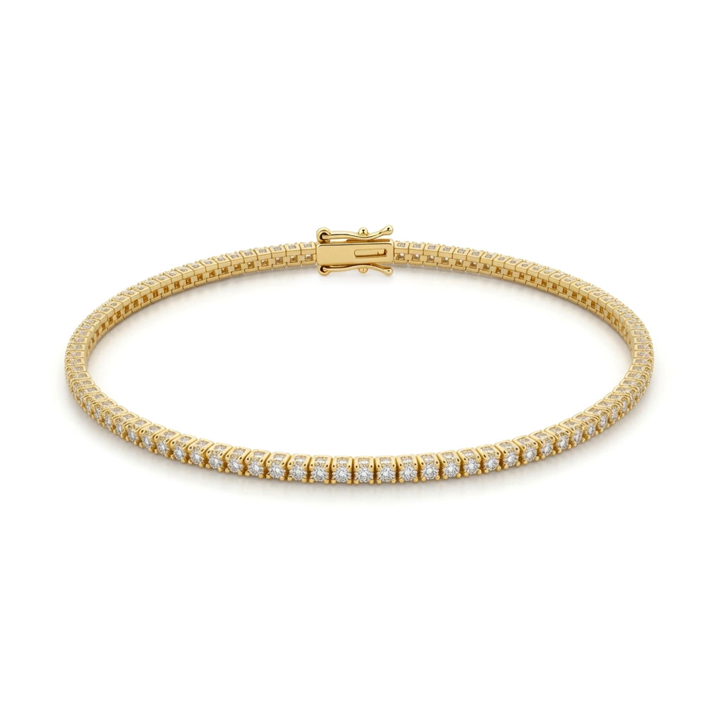 9ct Gold  1ct Certified Natural Diamond Tennis Bracelet - 9B095-100