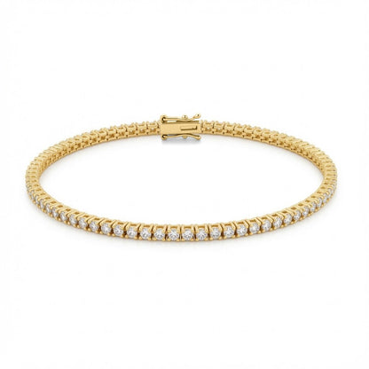 9ct Yellow Gold  2.00ct Natural Diamond Line Tennis Bracelet - 9B095-200