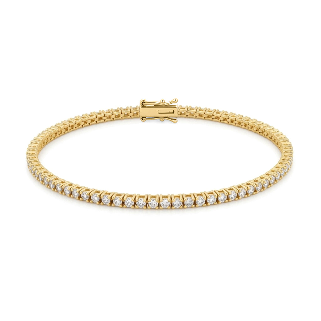 9ct Gold  2ct Certified Natural Diamond Tennis Bracelet - 9B095-200