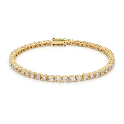 9ct Gold  4ct Certified Natural Diamond Tennis Bracelet - 9B095-400