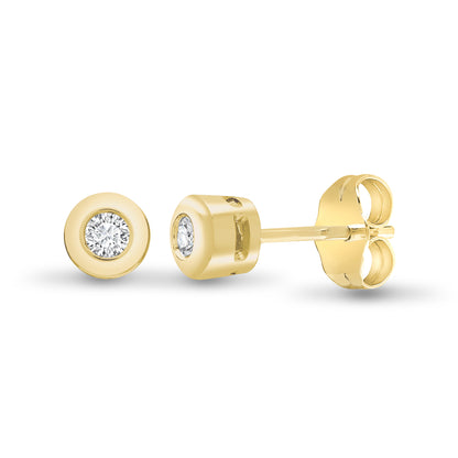 9ct Gold  0.1ct Diamond Solitaire Stud Earrings - 9E001-010
