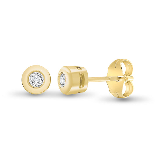 9ct Gold  0.15ct Diamond Solitaire Stud Earrings - 9E001-015
