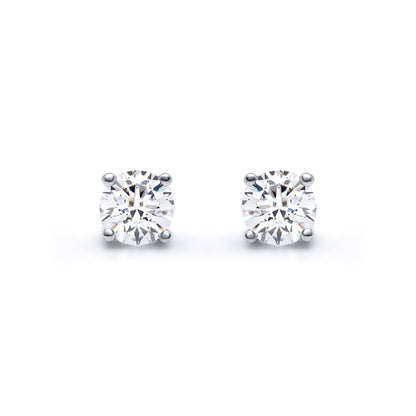 9ct White Gold  0.50ct Diamond Solitaire Stud Earrings - 9E096-050