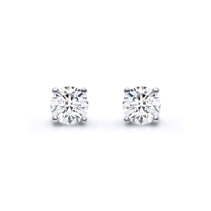 9ct White Gold  0.50ct Diamond Solitaire Stud Earrings - 9E096-050