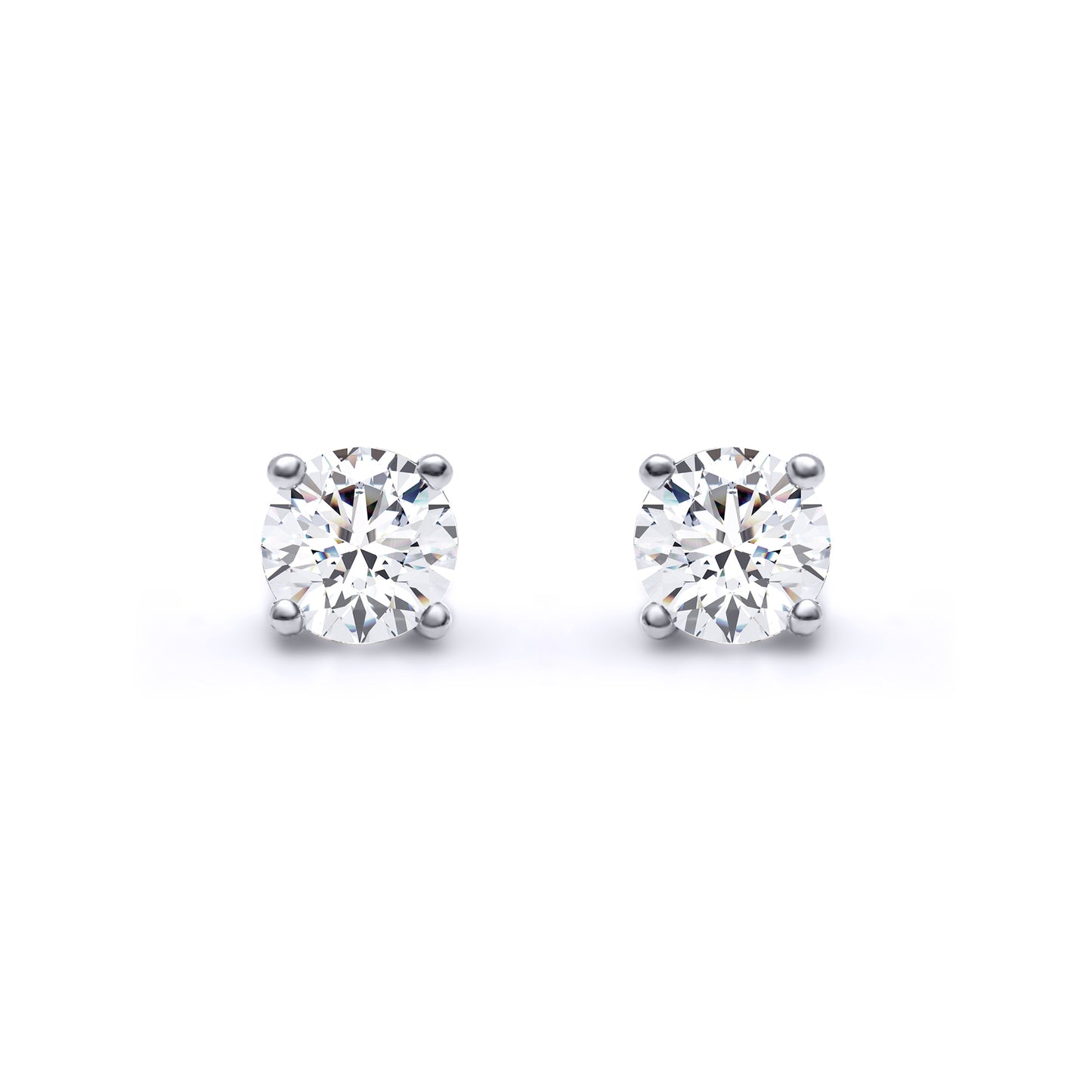 9ct White Gold  0.50ct Diamond Solitaire Stud Earrings - 9E096-050