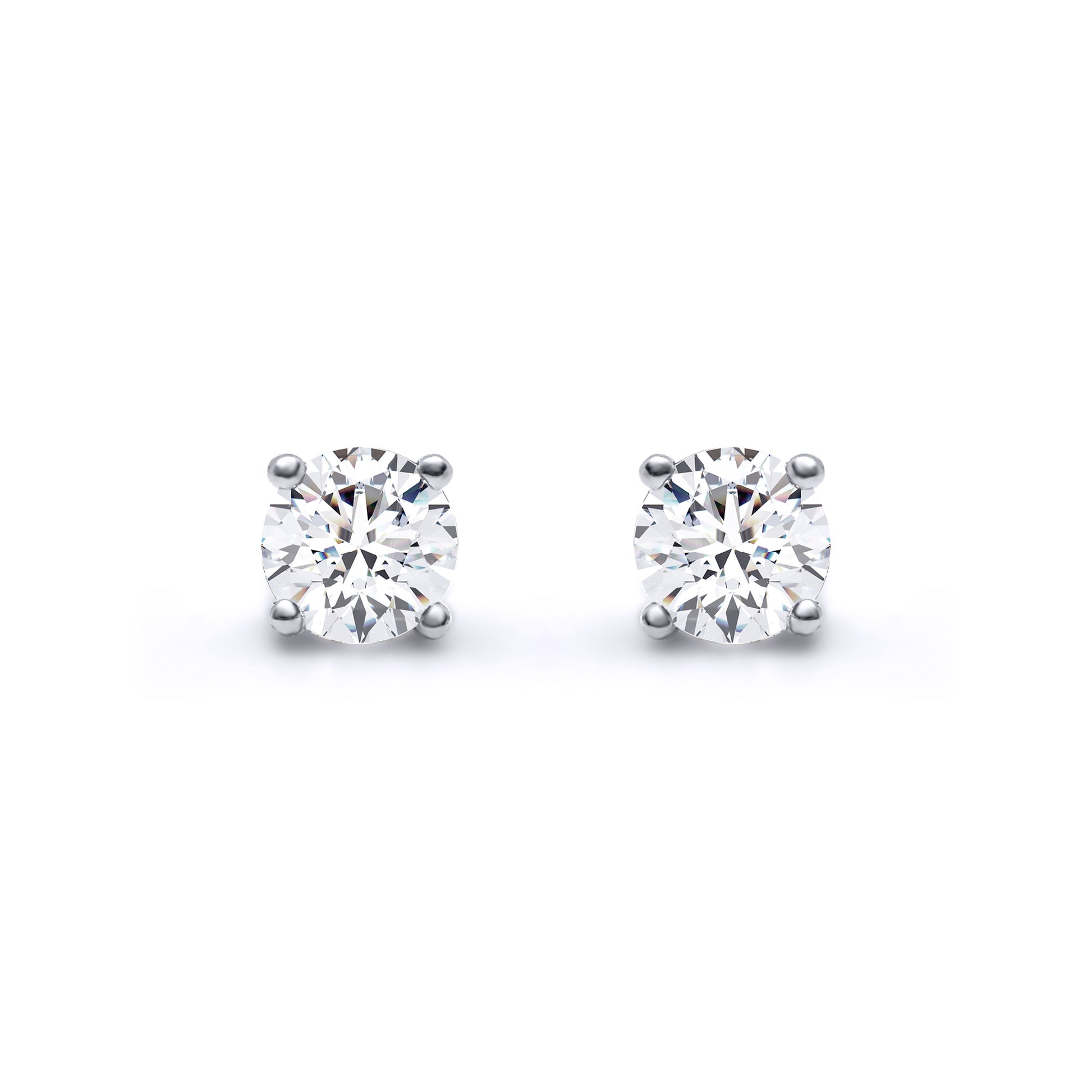 9ct White Gold  0.50ct Diamond Solitaire Stud Earrings - 9E096-050