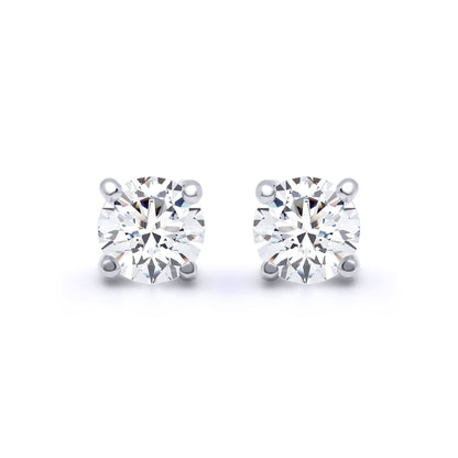 9ct White Gold  1ct Diamond Solitaire Stud Earrings - 9E096-100