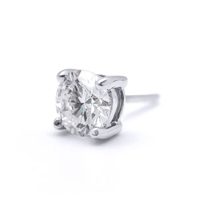 9ct White Gold  1ct D/VS Lab Grown Diamond Solitaire Stud Earrings - LAB9E096-100