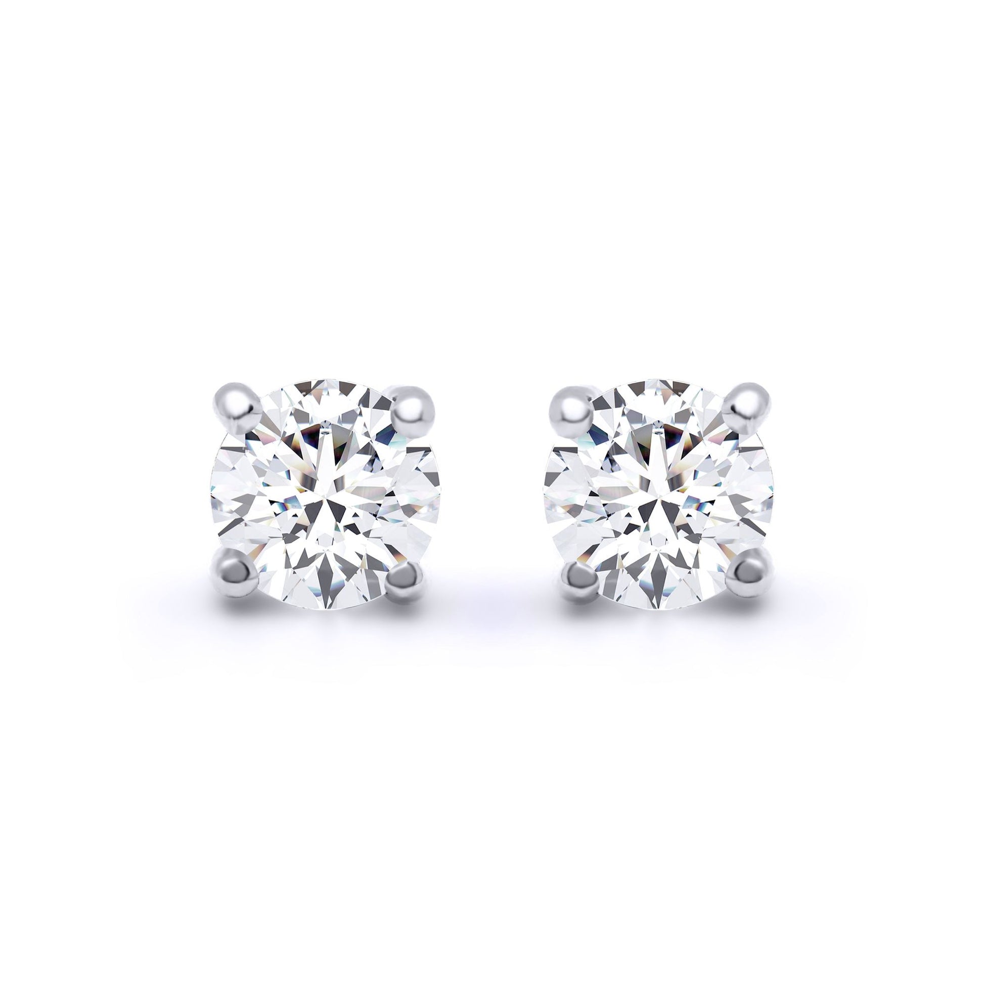 9ct White Gold  1ct Diamond Solitaire Stud Earrings - 9E096-100