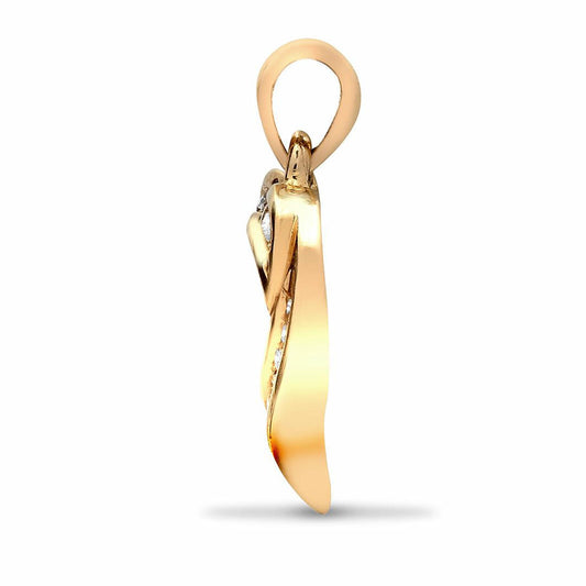 9ct Gold  0.19ct Diamond Twisted Love Heart Charm Pendant - 9H001