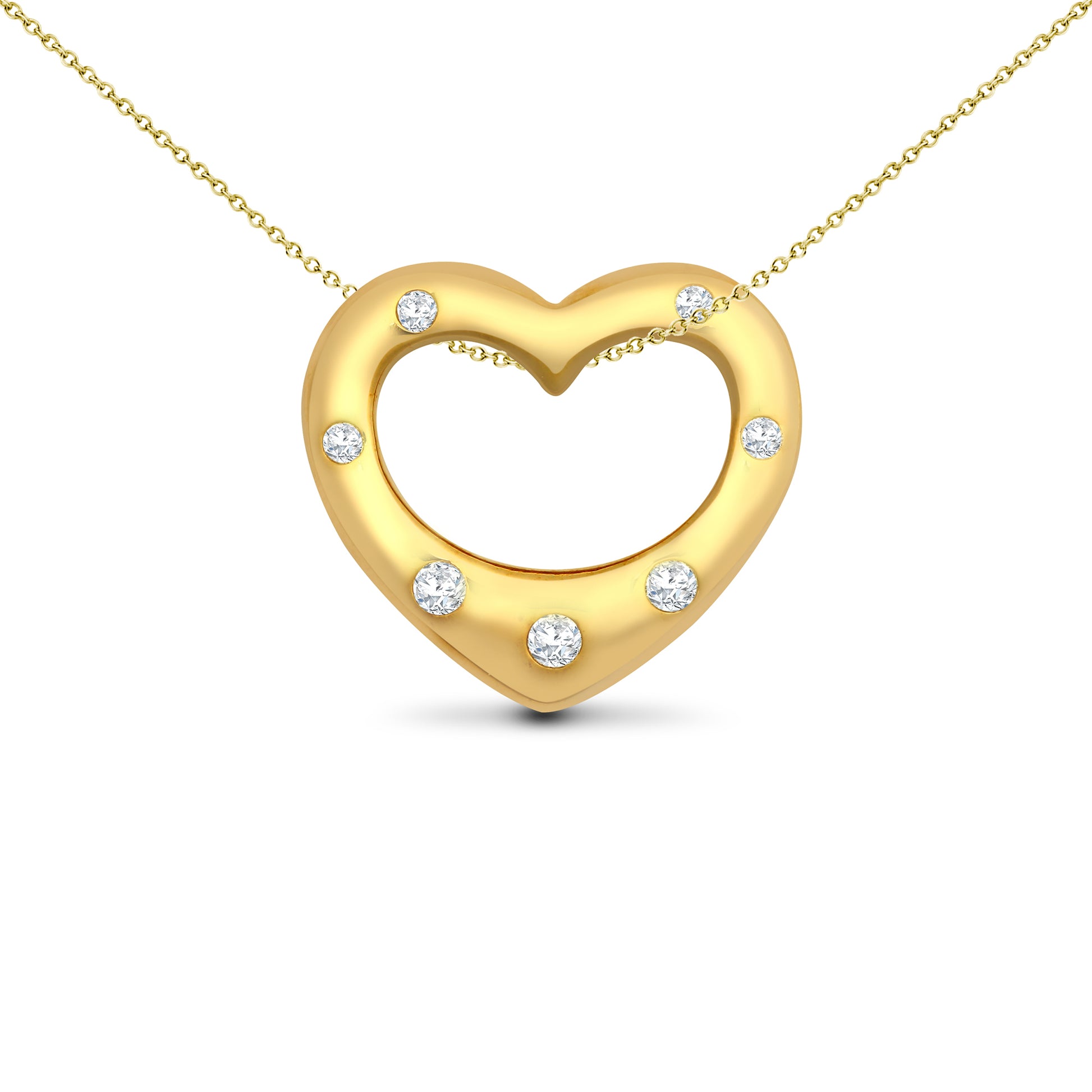9ct Gold  0.15ct Diamond Love Heart Charm Pendant - 9H032