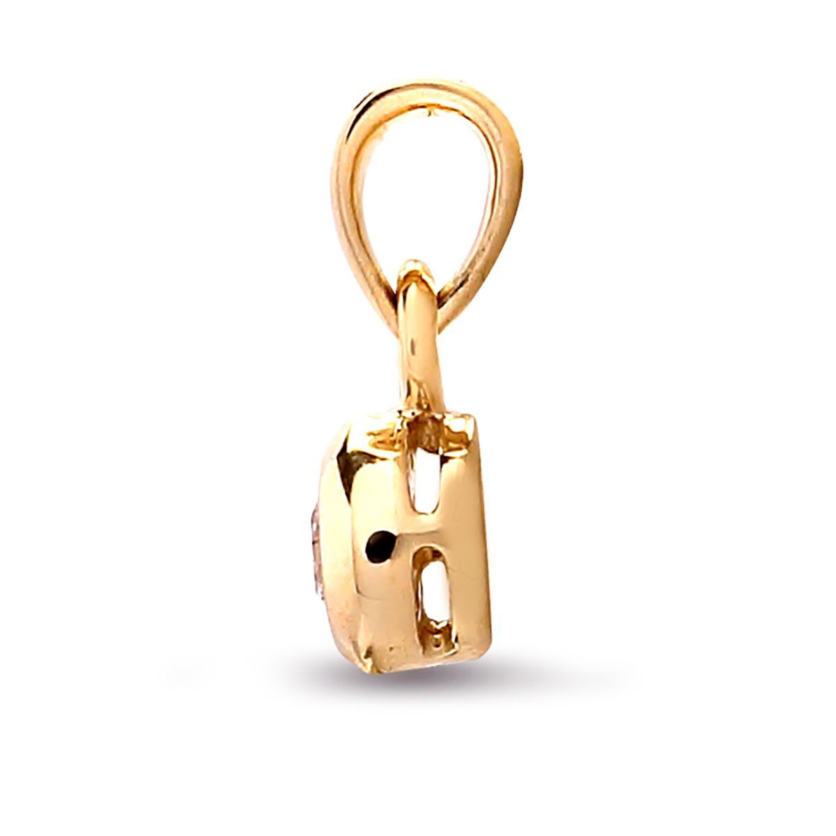 9ct Gold  0.1ct Diamond Donut Ring Solitaire Pendant - 9P001-010