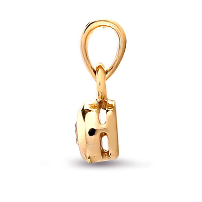 9ct Gold  0.1ct Diamond Donut Ring Solitaire Pendant - 9P001-010