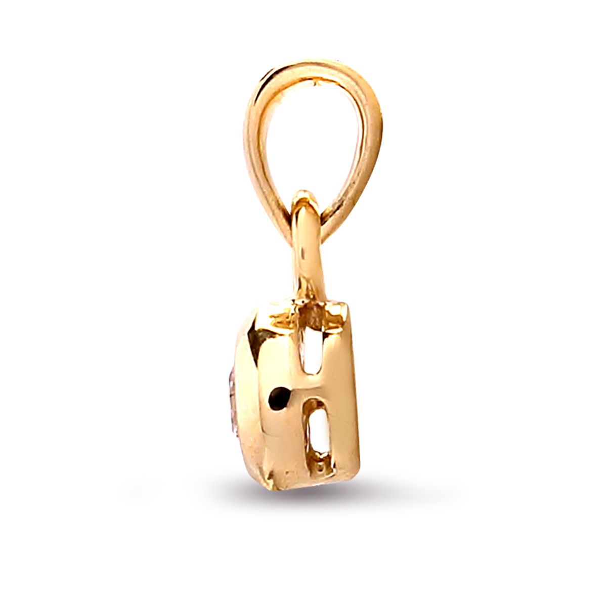 9ct Gold  0.15ct Diamond Donut Ring Solitaire Pendant - 9P001-015