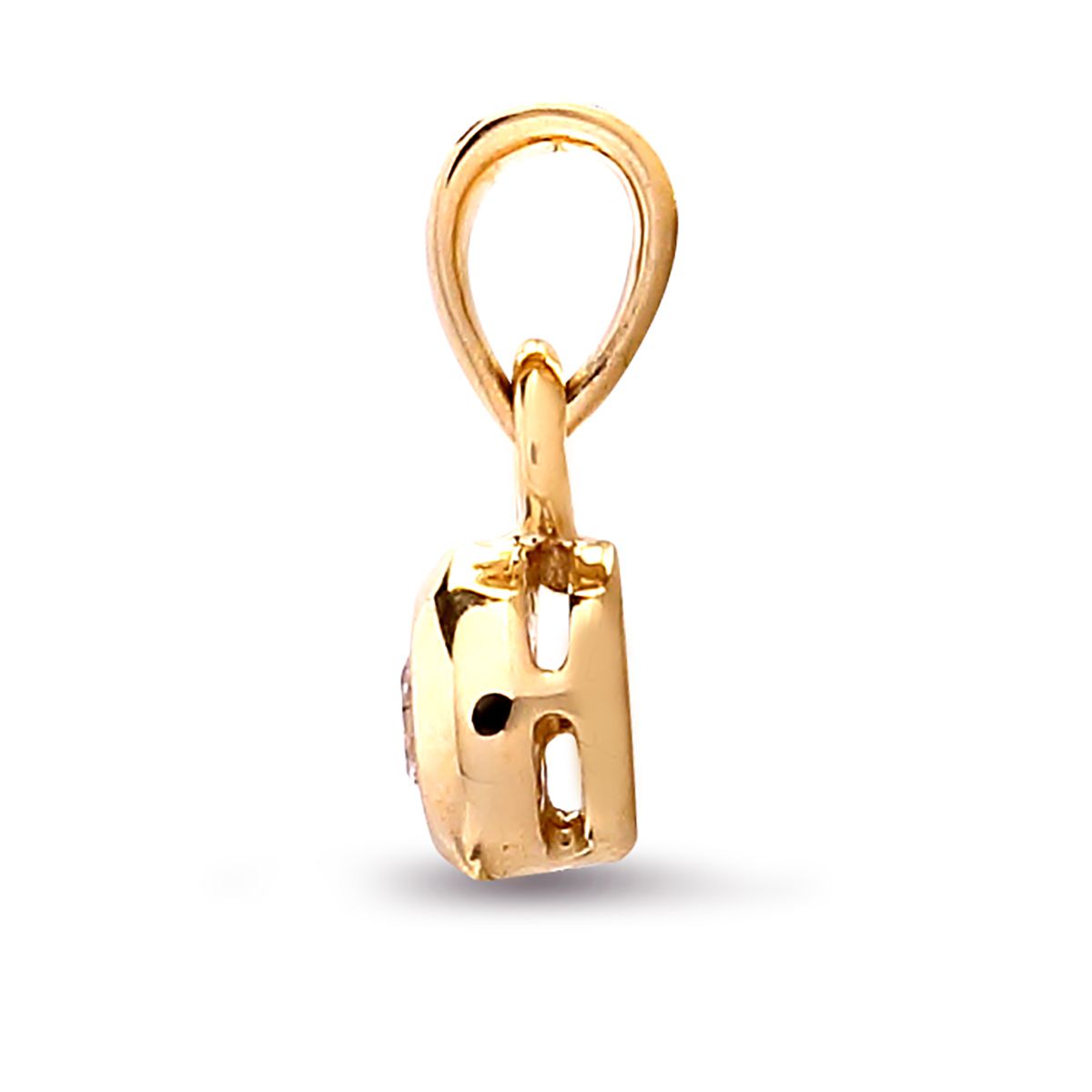 9ct Gold  0.2ct Diamond Donut Ring Solitaire Pendant - 9P001-020