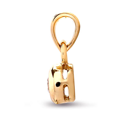 9ct Gold  0.2ct Diamond Donut Ring Solitaire Pendant - 9P001-020