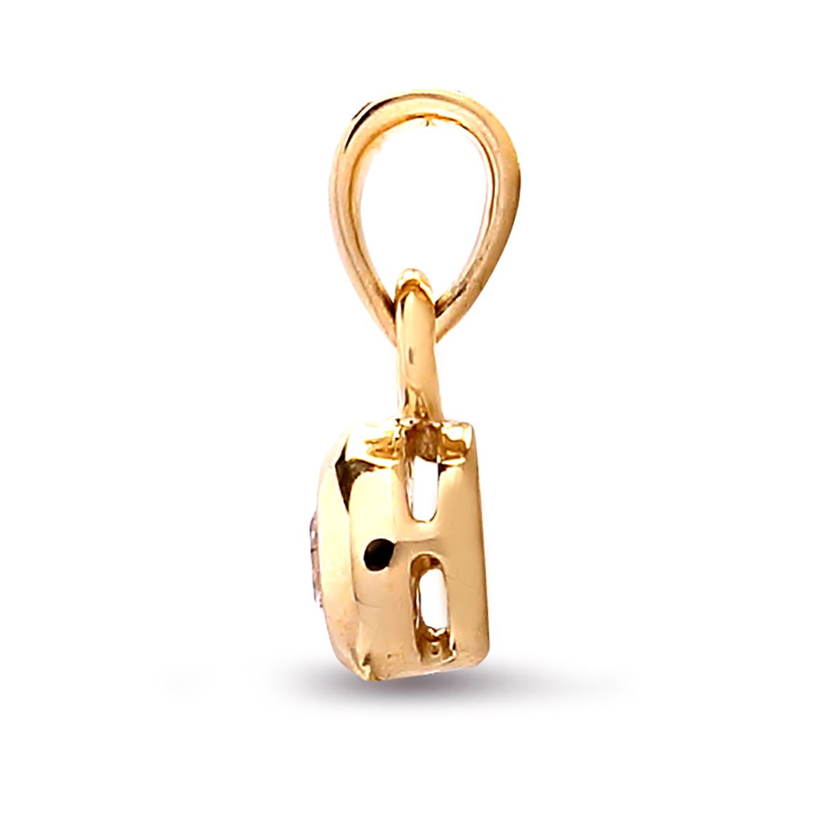 9ct Gold  0.25ct Diamond Donut Ring Solitaire Pendant - 9P001-025