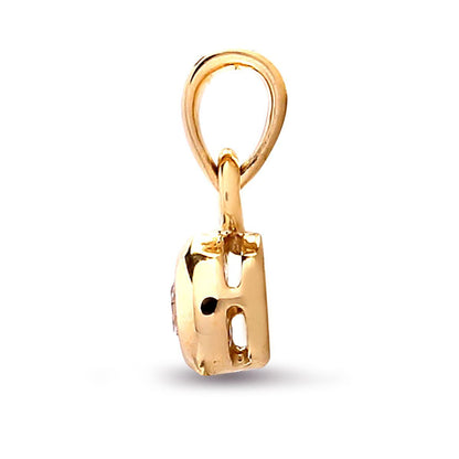 9ct Gold  0.25ct Diamond Donut Ring Solitaire Pendant - 9P001-025