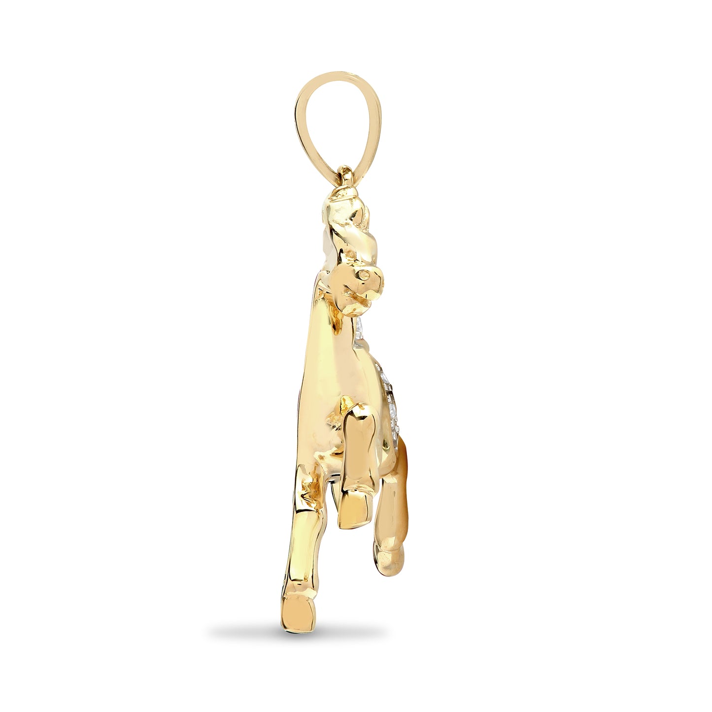 9ct Gold  0.05ct Diamond Beautiful Horse Charm Pendant - 9P024