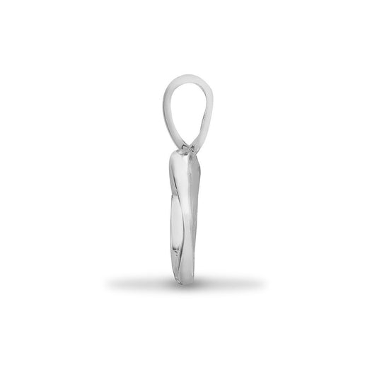 9ct White Gold  0.025ct Diamond Dainty Love Heart Charm Pendant - 9P045