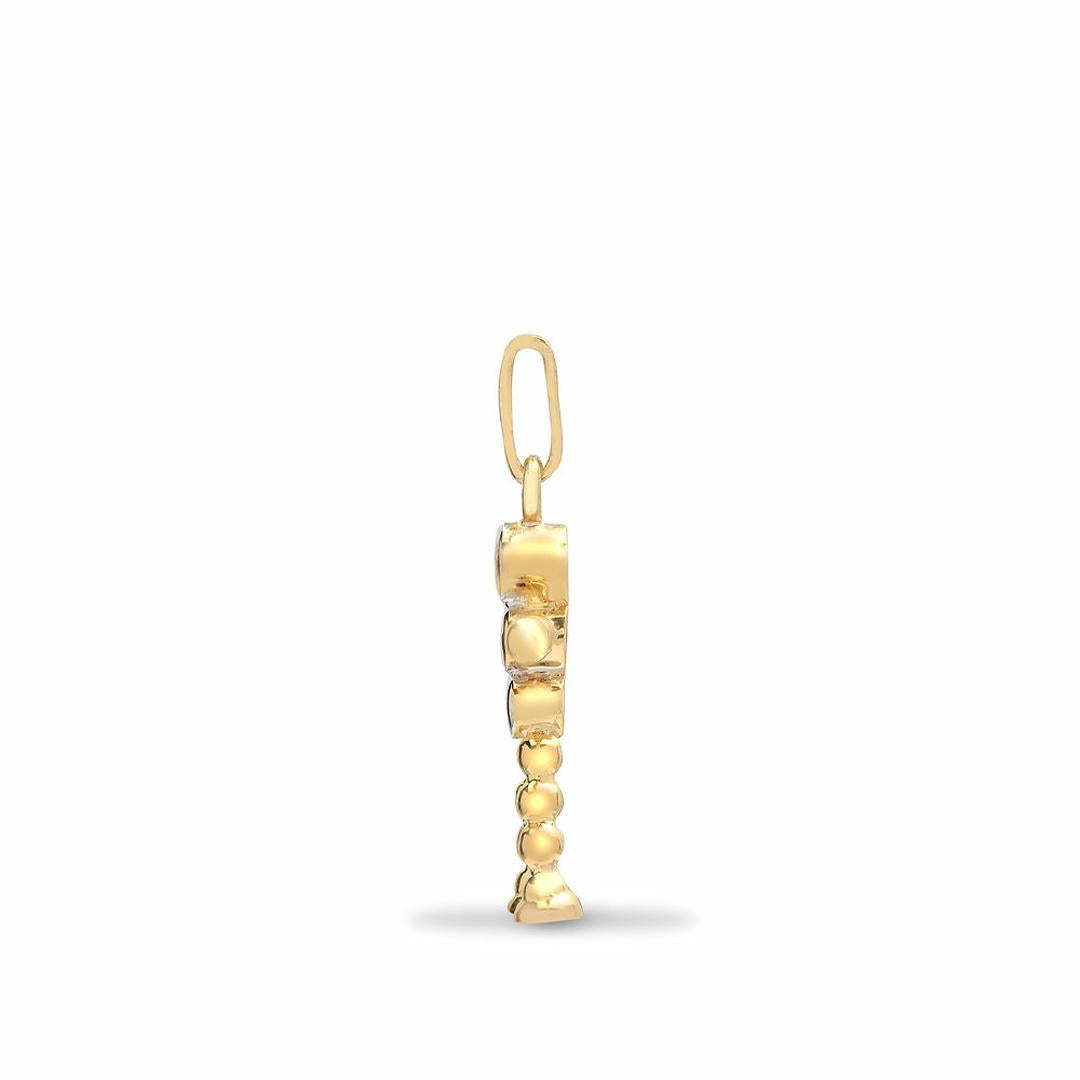 9ct Gold  0.05ct Diamond Corndolly Boy Stick Man Figure Charm Pendant - 9P077