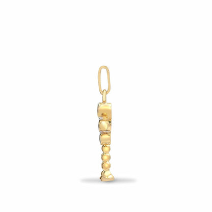 9ct Gold  0.05ct Diamond Corndolly Boy Stick Man Figure Charm Pendant - 9P077