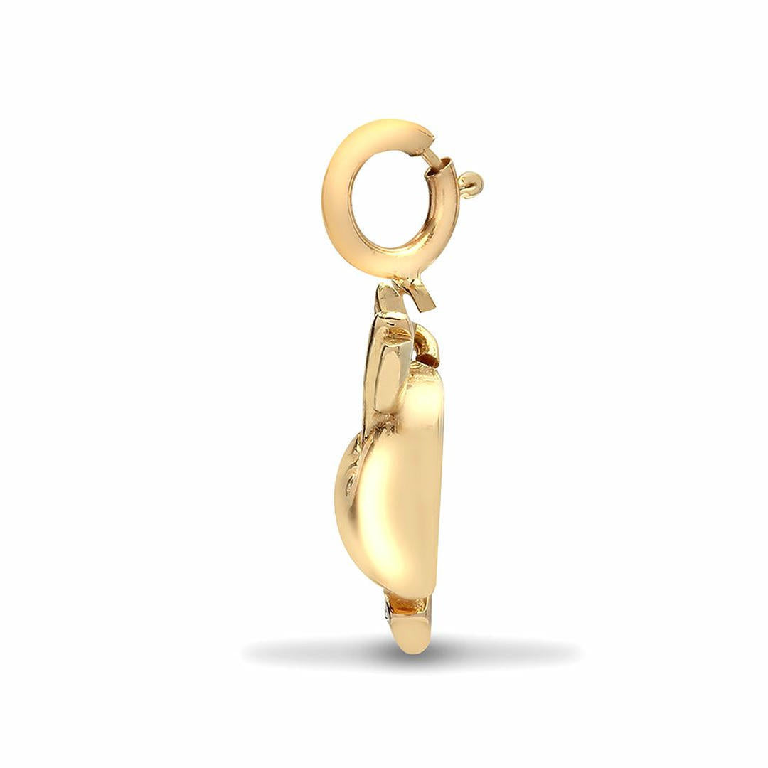 9ct Gold  0.01ct Diamond Dainty Love Heart Charm Pendant - 9P080