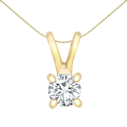 9ct Gold  0.1ct Diamond V-bale Solitaire Pendant - 9P160-010