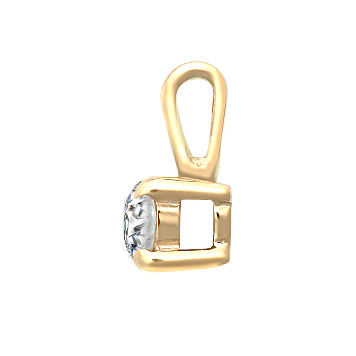 9ct Gold  0.3ct Diamond V-bale Solitaire Pendant - 9P160-030