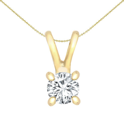 9ct Gold  0.3ct Diamond V-bale Solitaire Pendant - 9P160-030
