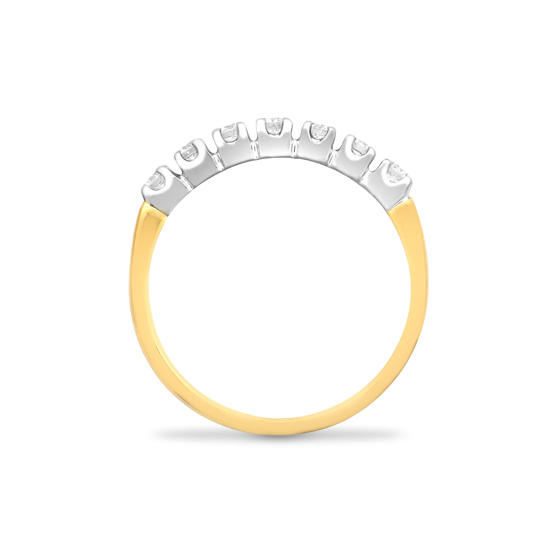 9ct Gold  0.35ct Diamond 7 Stone Half Eternity Ring 3mm - 9R020