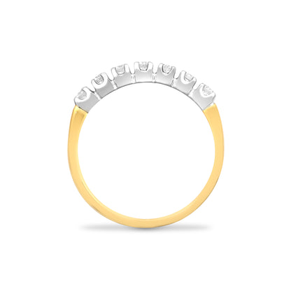 9ct Gold  0.35ct Diamond 7 Stone Half Eternity Ring 3mm - 9R020