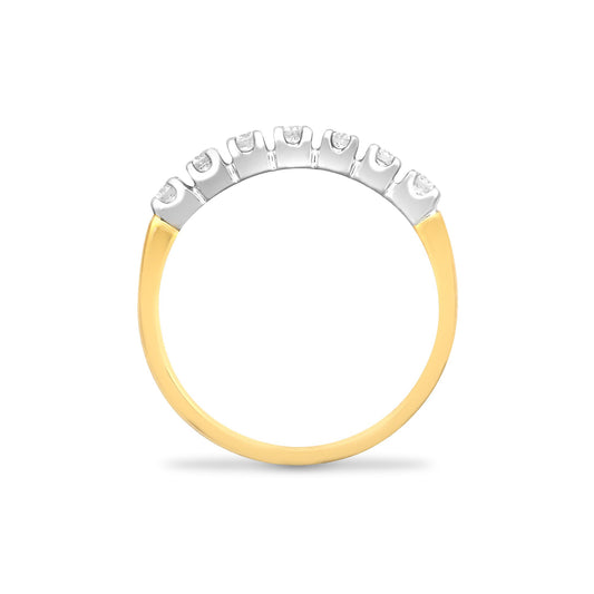 9ct Gold  0.35ct Diamond 7 Stone Half Eternity Ring 3mm - 9R020