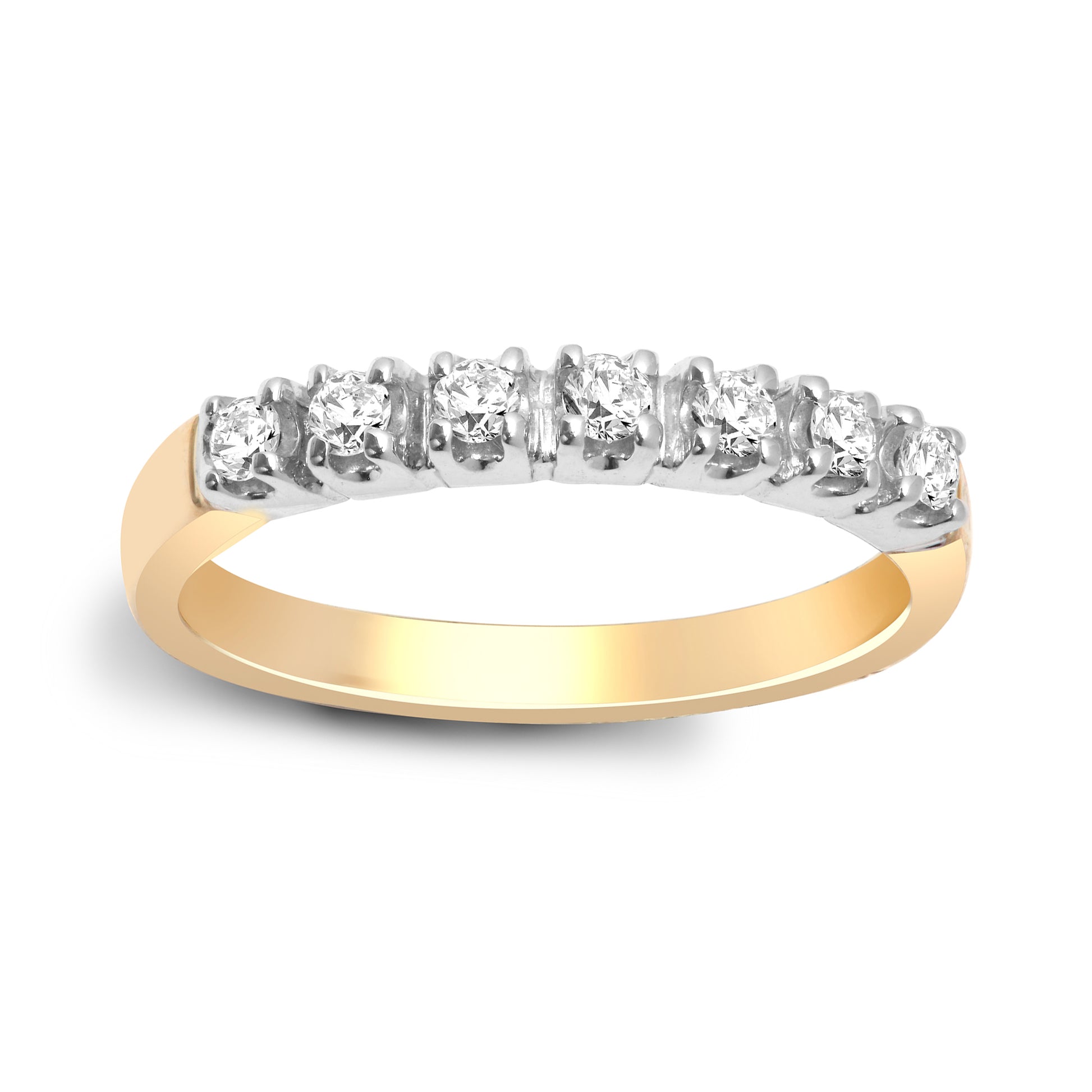 9ct Gold  0.35ct Diamond 7 Stone Half Eternity Ring 3mm - 9R020