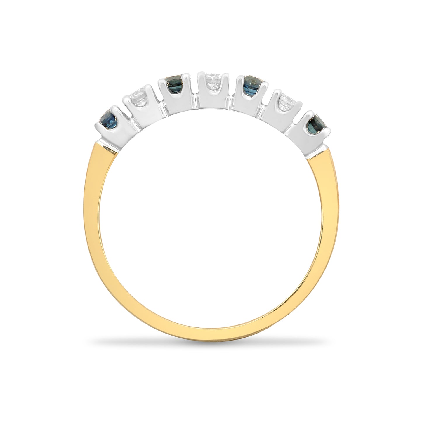 9ct 2 Colour Gold  Diamond Sapphire Royal Eternity Ring 3mm - 9R022