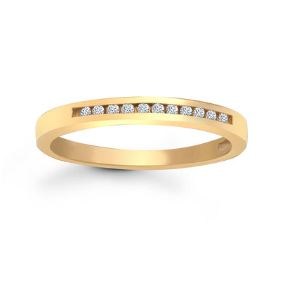 9ct Gold  0.1ct Diamond Dainty Band Eternity Ring 2.5mm - 9R024