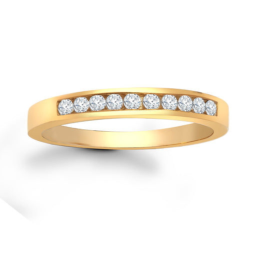 9ct Gold  0.25ct Diamond Dainty Band Eternity Ring 3mm - 9R027