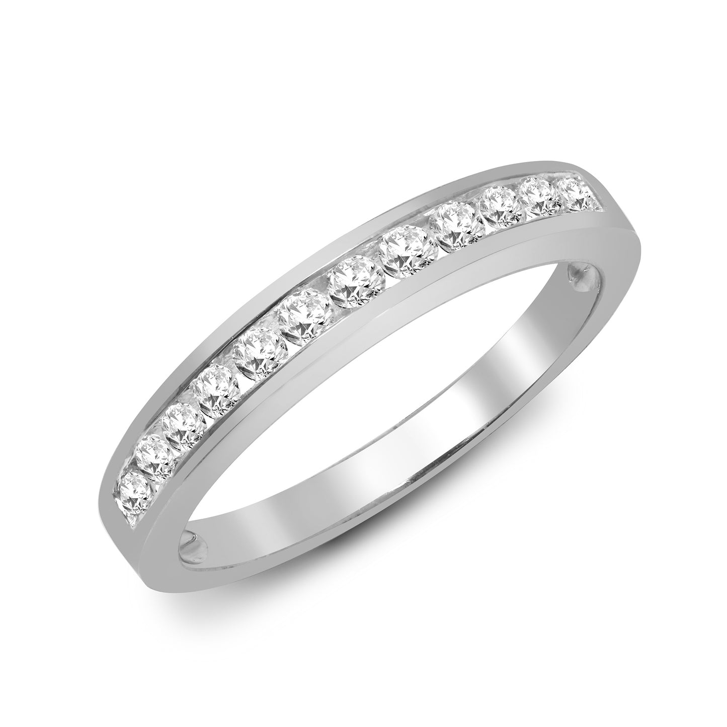 9ct White Gold  0.35ct Diamond Dainty Band Eternity Ring 3.5mm - 9R030