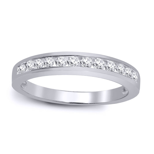 9ct White Gold 0.35ct Diamond Dainty Band Eternity Ring 3.5mm - 9R030
