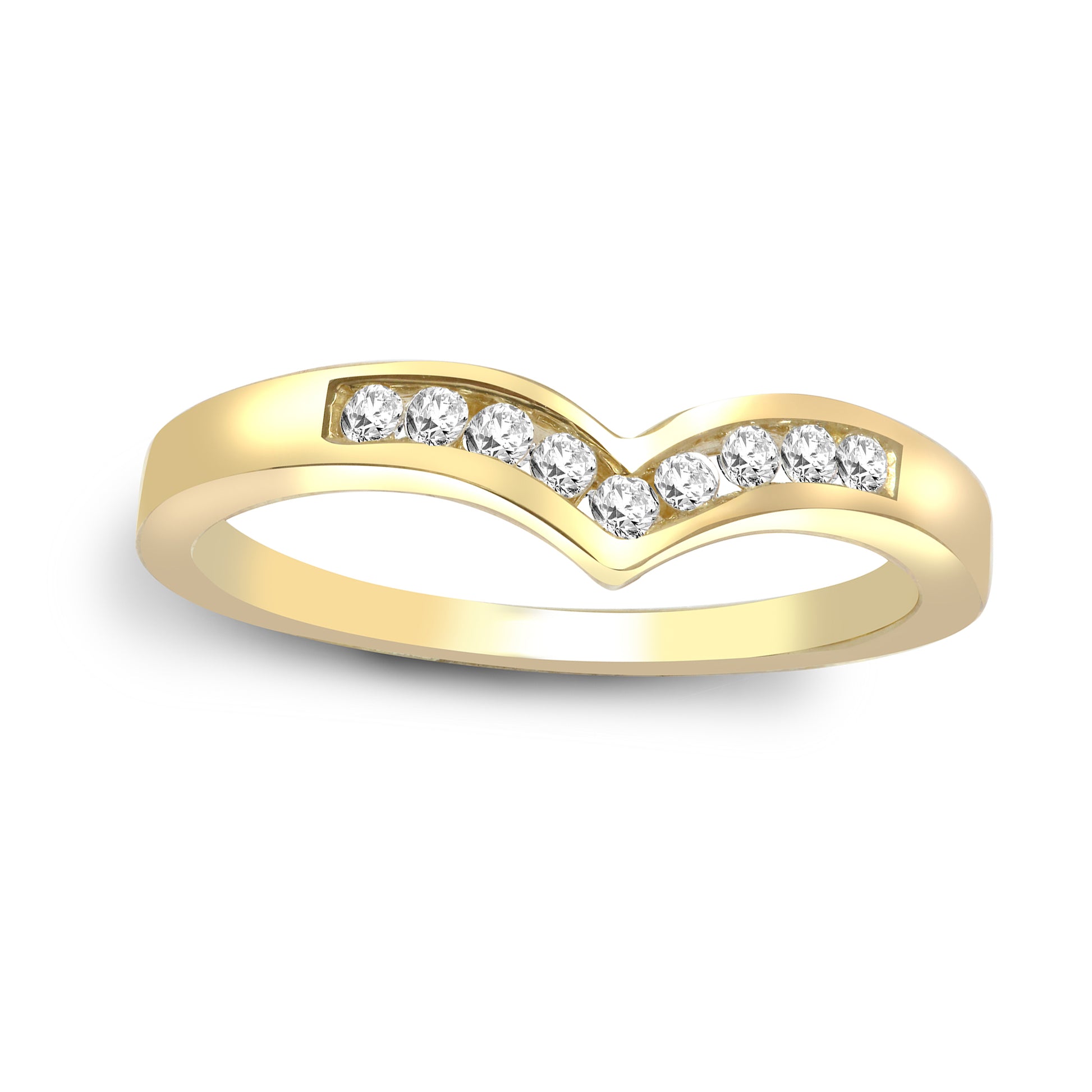 9ct Gold  0.15ct Diamond Wishbone Eternity Ring 4.5mm - 9R043