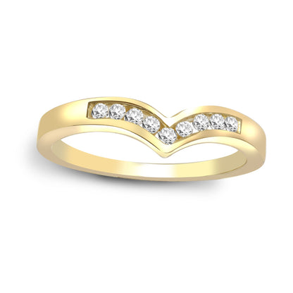 9ct Gold  0.15ct Diamond Wishbone Eternity Ring 4.5mm - 9R043