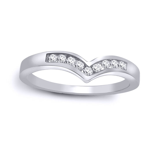 9ct White Gold 0.15ct Diamond Wishbone Eternity Ring 4.5mm - 9R044