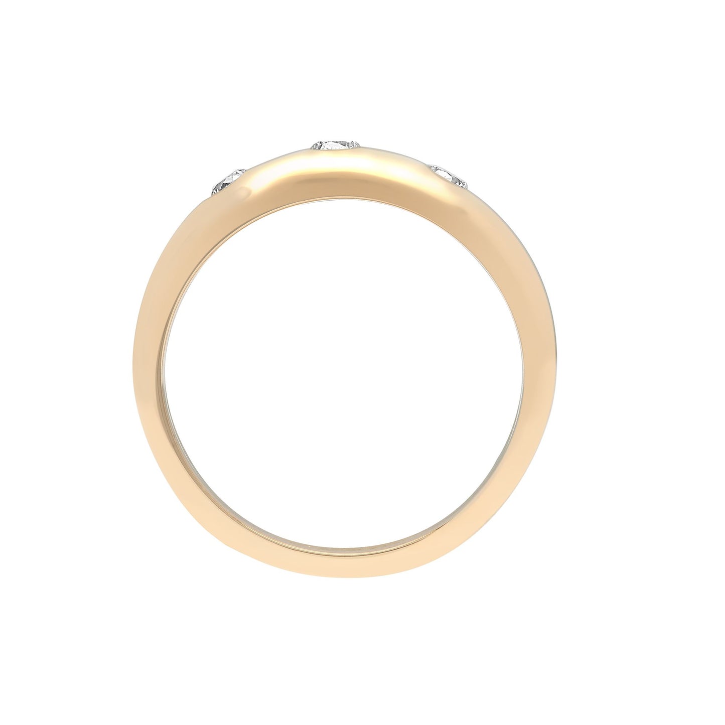 Mens 9ct Gold  1ct Diamond Domed Band Trilogy Ring 9mm - 9R250