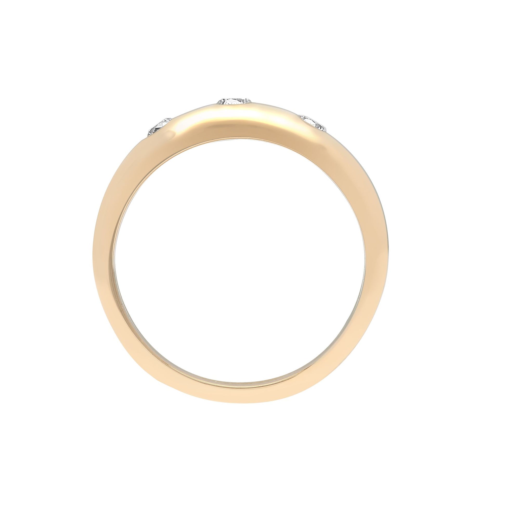 Mens 9ct Gold  1ct Diamond Domed Band Trilogy Ring 9mm - 9R250