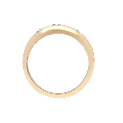 Mens 9ct Gold  1ct Diamond Domed Band Trilogy Ring 9mm - 9R250