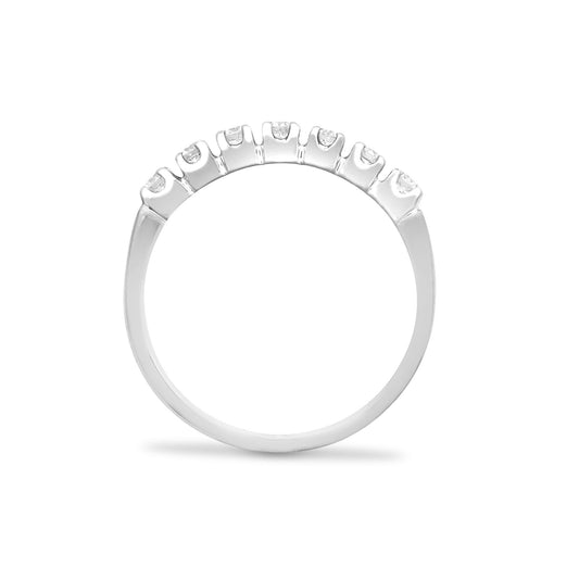 9ct White Gold  0.35ct Diamond 7 Stone Half Eternity Ring 3mm - 9R352