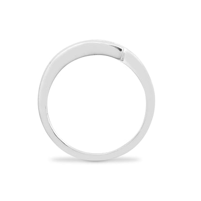 9ct White Gold  0.5ct Diamond Crossover Wrap Trilogy Ring 6mm - 9R356