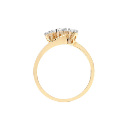 9ct Gold  0.25ct Diamond Crossover Trilogy Ring 6mm - 9R471