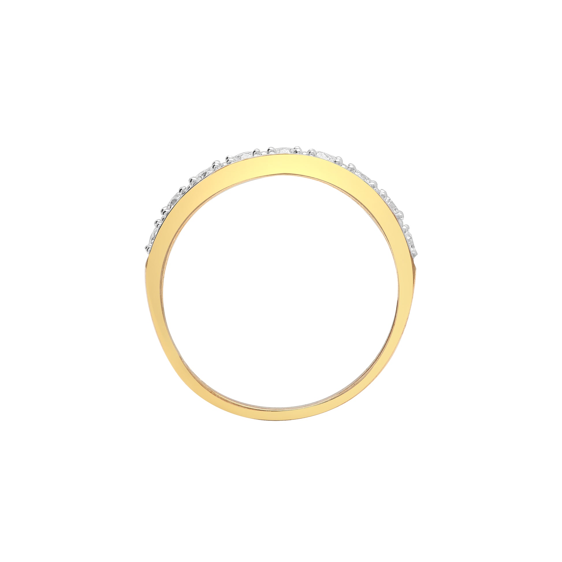 9ct Gold  0.31ct Diamond Smooth Pave Half Eternity Ring 3mm - 9R479