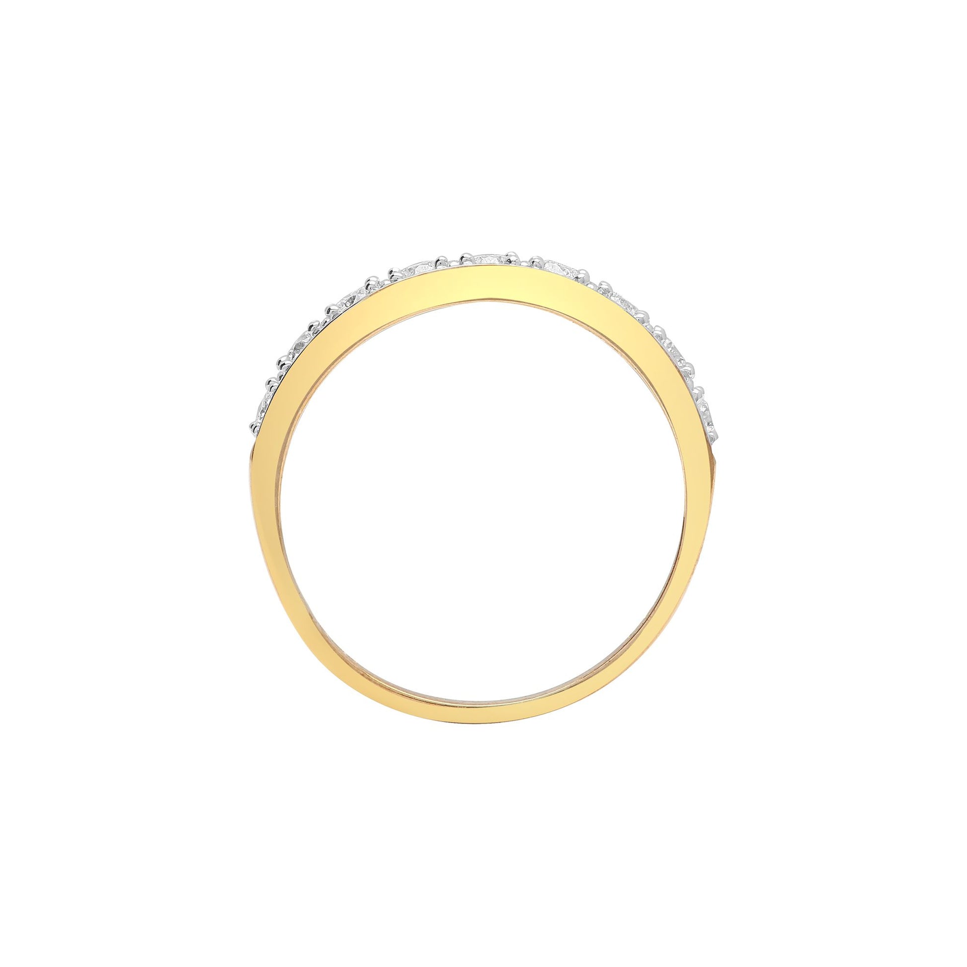 9ct Gold  0.31ct Diamond Smooth Pave Half Eternity Ring 3mm - 9R479